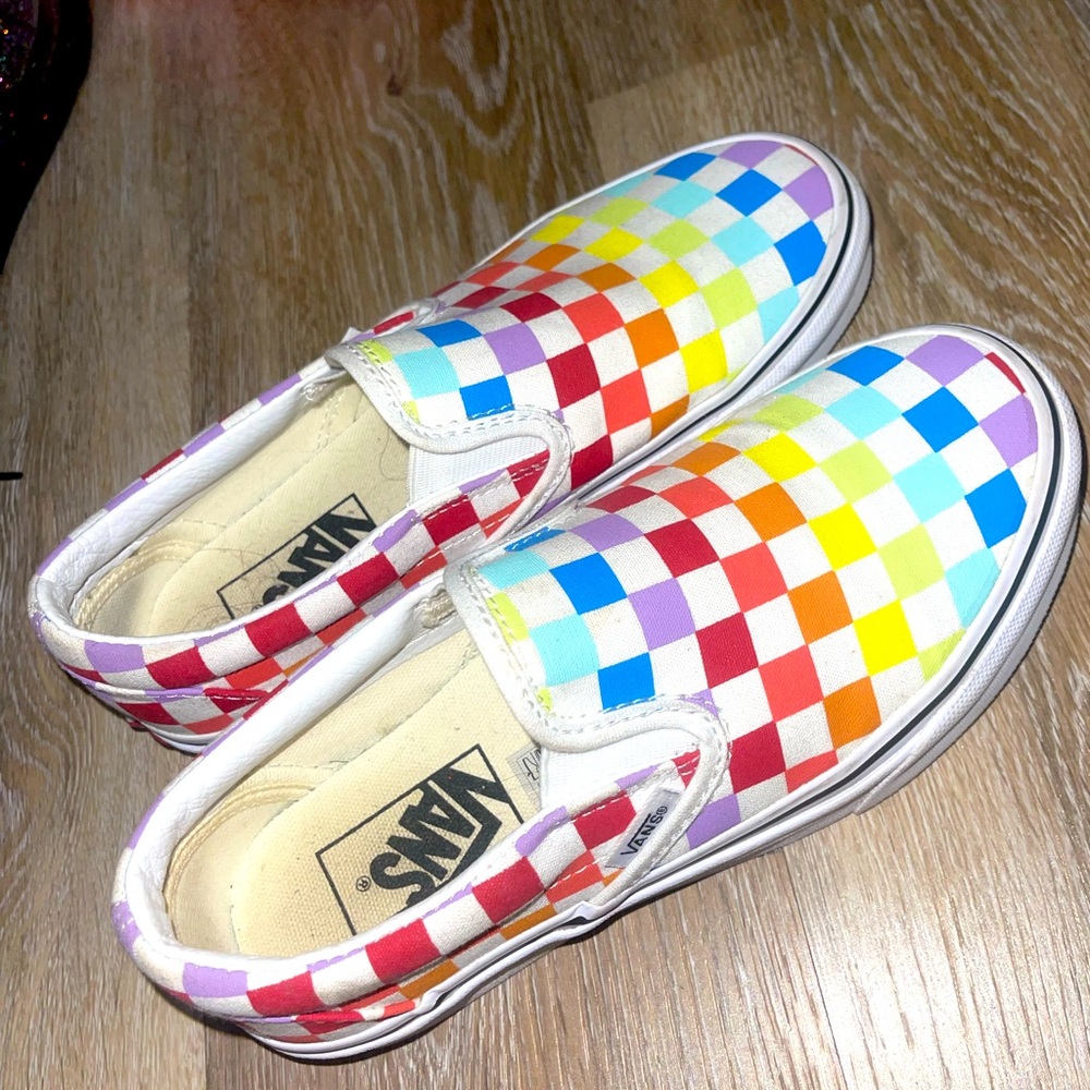 Rainbow slip on vans!